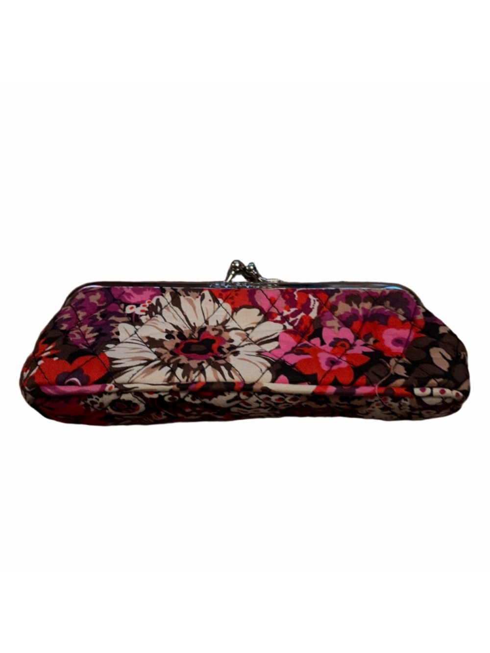 Women's Vera Bradley Floral Quilted Cosmetic Bag, One Size, Red and Black